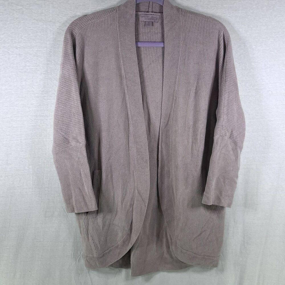 Barefoot Dreams CozyChic Ultra Lite Open Cardigan Sz Medium Pink Pockets Comfy